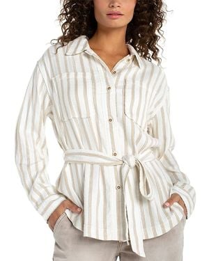 Liverpool Los Angeles Plus Belted Shirt Jacket - White