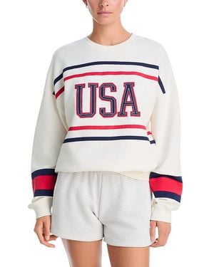 Beach Riot Devyn Oversized Usa Sweatshirt - White