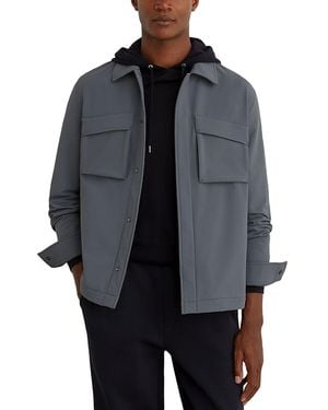 Reiss Divide Zip Through Twin Pocket Overshirt - Gray