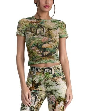 Alice + Olivia Tess Crewneck Tee - Green