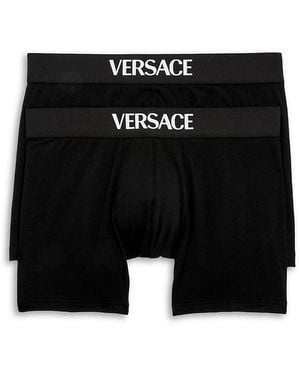 Versace Parigamba Boxer Briefs, Pack Of 2 - Black