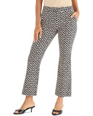NIC+ZOE Lacy Diamonds Plaza Demi Bootcut Pants - Black