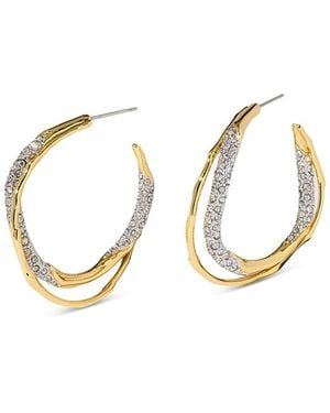 Alexis Solanelas Crystal Twist Hoop Earrings - Metallic