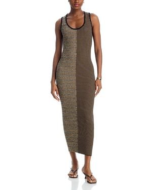 Nanushka Amparo Color Blocked Dress - Brown