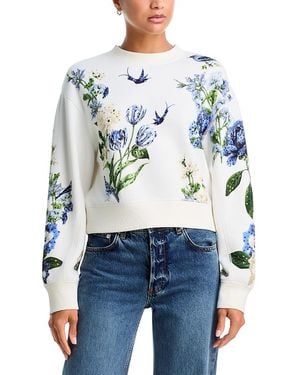 Alice + Olivia Russell Cotton Embellished Sweatshirt - Blue