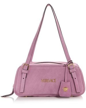 Versace Tag Bowling Shoulder Bag - Purple