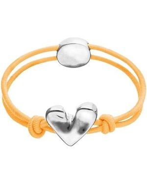 Uno De 50 Elastic Thread Bracelet With Sterling Plated Heart - Metallic