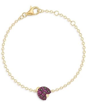 Phillips House 14K Mini Ladybug Bracelet With Rubies - Natural