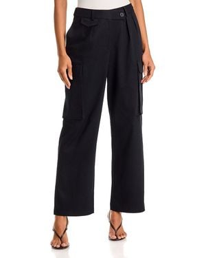 Aqua Cotton Stretch Cargo Pants - Black