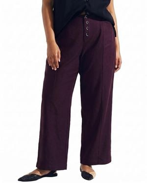 UNIVERSAL STANDARD Plus Coastal Linen Pants - Blue