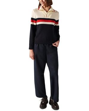 Saint James Les Arcs Quarter Zip Wool Sweater - Blue