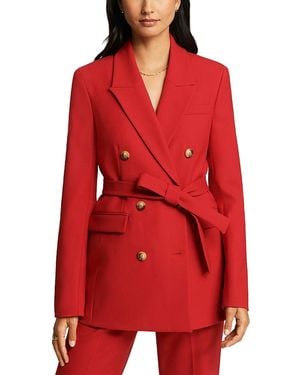 Argent Belted Double Breasted Blazer - Red