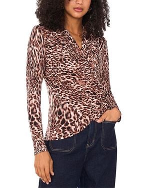 Vince Camuto Long Sleeve Wrap Top - Red