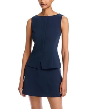 Theory Boat Neck Sleeveless Mini Dress - Blue