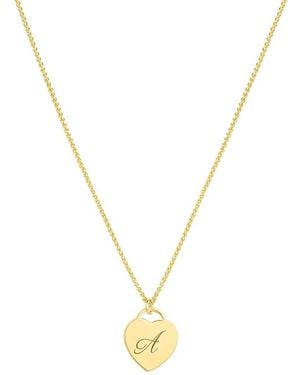 SET & STONES Alice Engraved Initial Heart Necklace - Metallic