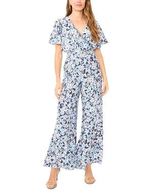 Vince Camuto V-neck Surplice Jumpsuit - Blue