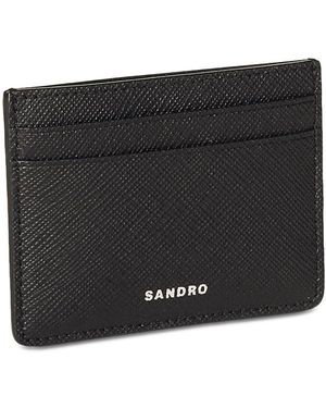 Sandro Saffiano Leather Card Case - Black