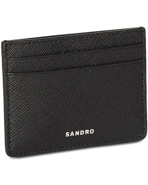 Sandro Saffiano Leather Card Case - Black