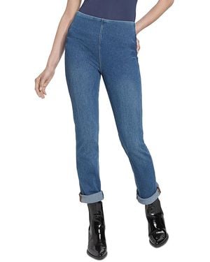 Lyssé Boyfriend Denim Leggings - Blue
