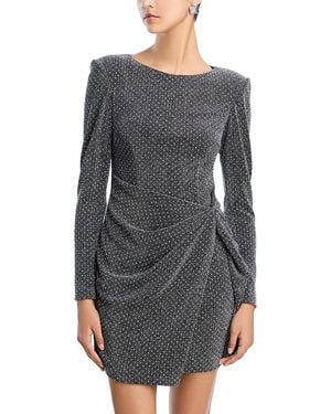Aqua Studded Knit Mini Dress - Gray
