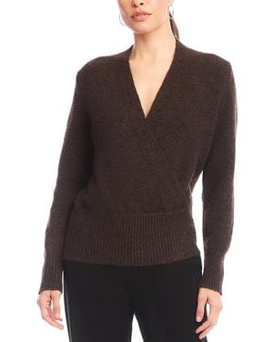 Karen Kane Faux Wrap Sweater - Black