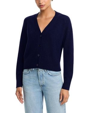 Aqua 100% Cashmere V Neck Cardigan - Blue