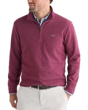 Vineyard Vines Saltwater Quarter Zip Long Sleeve Sweatshirt - Red