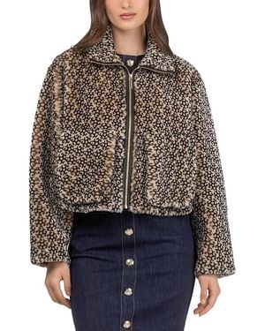 Gorski Select Shearling Lamb Insignia Zip Jacket - Brown