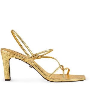 Sandro Faye Metallic Square Toe Strappy Slingback Sandals