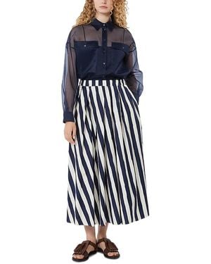 Weekend by Maxmara Wkduomo Pleated Poplin Skirt - Blue