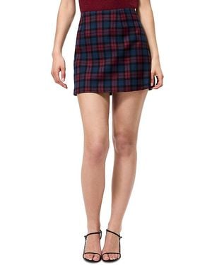 French Connection Melba Plaid Suiting Mini Skirt - Blue