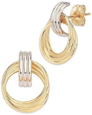 Alberto Amati 14K & Grooved Doorknocker Drop Earrings - Metallic