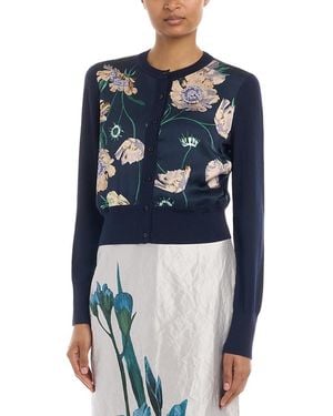 Erdem Cropped Wool Cardigan - Blue
