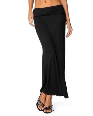 Edikted Johanna Fold Over Maxi Skirt - Black