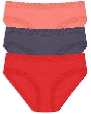 Natori Bliss Girl Briefs, Set Of 3 - Red