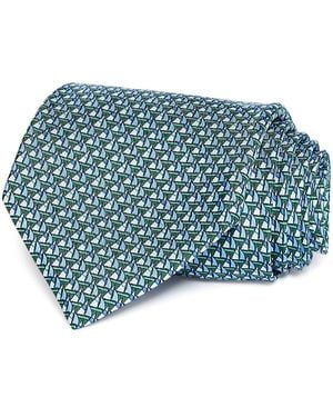 Ferragamo Silk Classic Sailing Tie - Blue