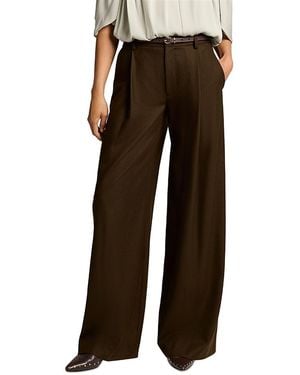 Vince Camille Wool Blend Mid Rise Wide Leg Pants - Brown
