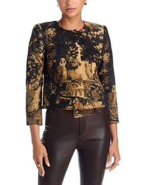 L'Agence Lian Collarless 3/4 Sleeve Jacket - Black