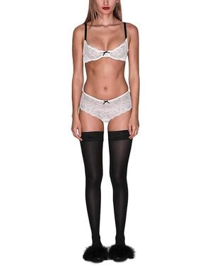 Fleur du Mal Bianca Lace Boyshort - Red