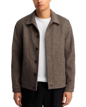 Vince Houndstooth Bomber Jacket - Brown