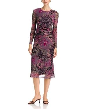 Johnny Was Long Sleeve Ruched Front Dress - Purple
