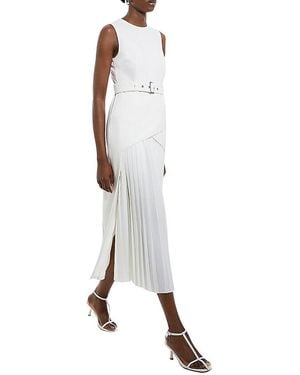 Karen Millen Jersey Pleated Maxi Dress - Natural