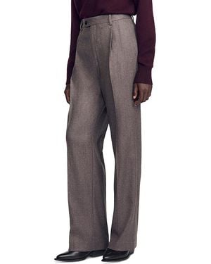 Sandro Everett Wool Tab Waist Pants - Multicolor