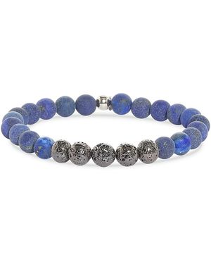 Tateossian Lava & Crystal Beaded Bracelet - Blue