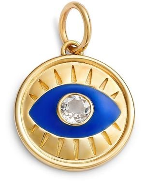 Moon & Meadow 14K Topaz Evil Eye Charm - Blue