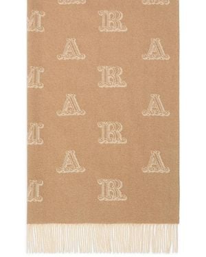 Max Mara Mxawsklause Monogram Cashmere Stole - Natural
