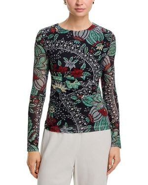 Tahari The Delilah Mesh Top - Blue
