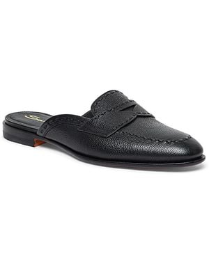 Santoni Granato Leather Mule - Black
