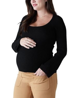 Ingrid & Isabel Ribbed Maternity Sweater - Black