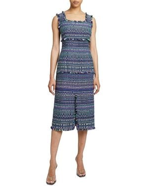 Santorelli Faye A Line Sleeveless Modern Tweed Sheath Dress - Blue